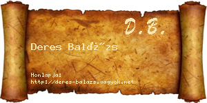 Deres Balázs névjegykártya